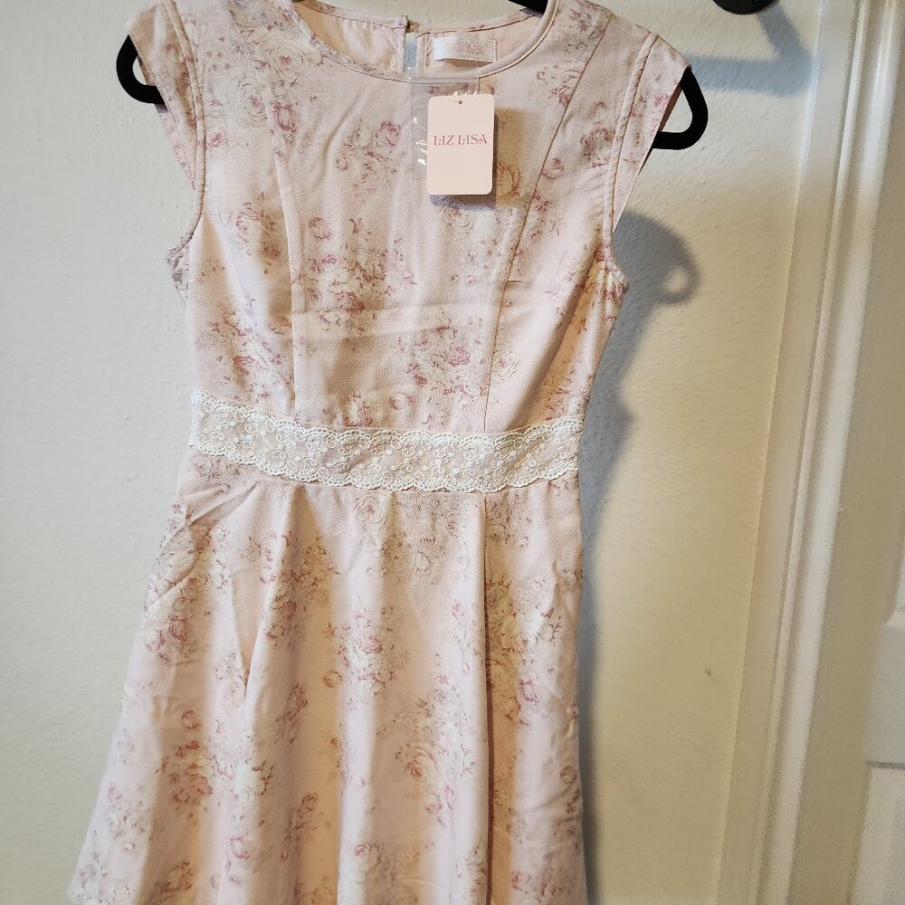 NWT Liz Lisa Peach Floral Mini Dress